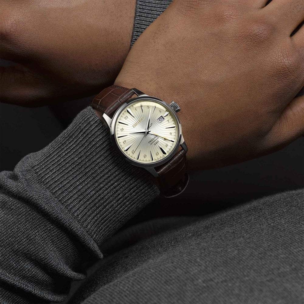 SEIKO PRESAGE ACACIA COCKTAIL TIME GMT YELLOW GRADATION DIAL AUTOMATIC WATCH