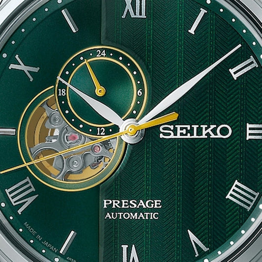 SEIKO PRESAGE JAPANESE ZEN GARDENS, FERN GREEN DIAL AUTOMATOC GENTS WATCH