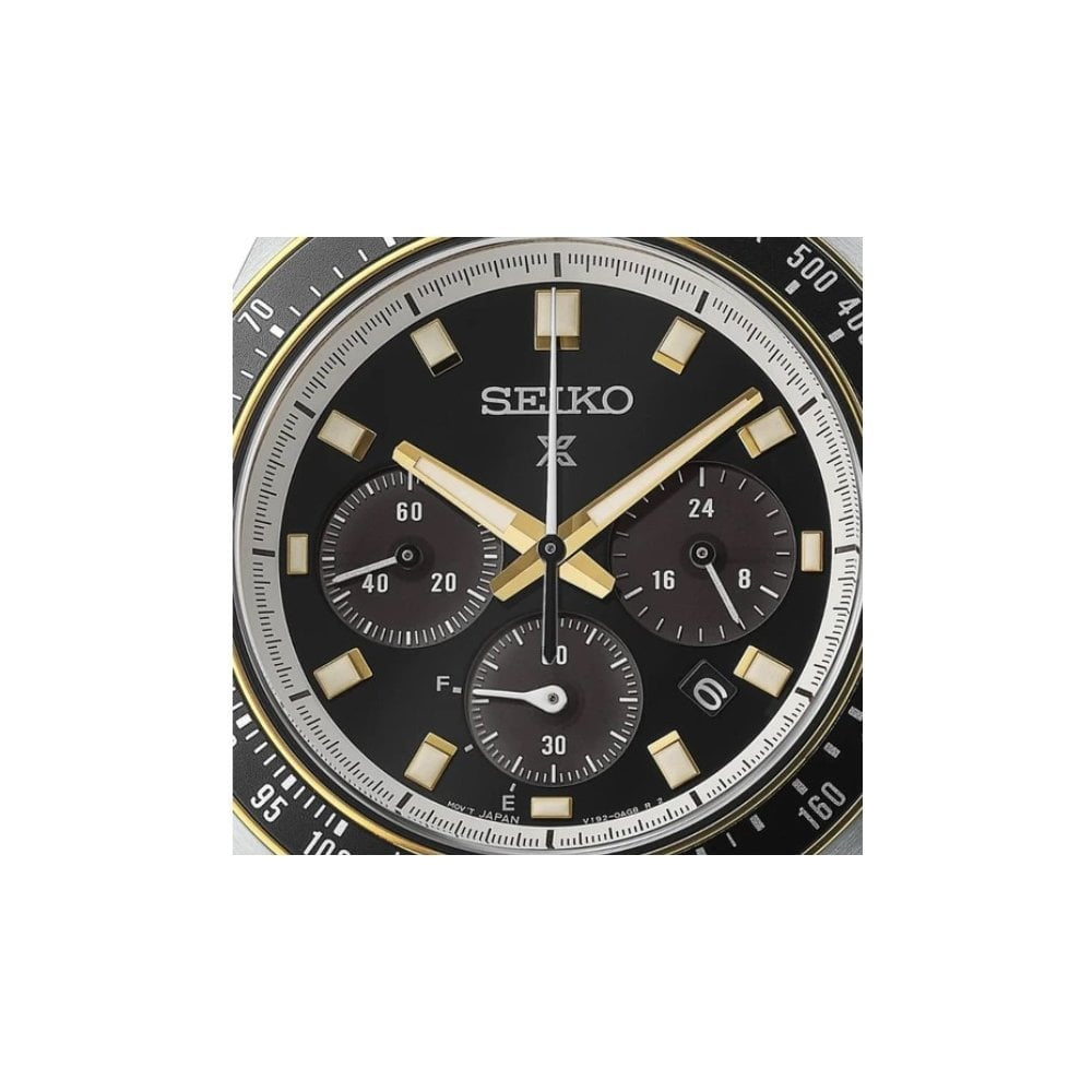 SEIKO PROSPEX Circuit Race Solar SpeedTimer Black Dial Chronograph