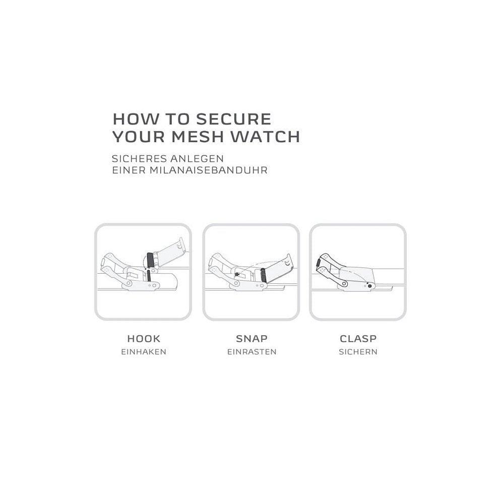 SIGNATUR STAINLESS STEEL MESH BRACELET WATCH WITH WHITE DIAL