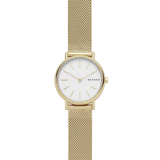 SIGNATURE SLIM GOLD-TONE STAINLESS STEEL MESH BRACELET WATCH