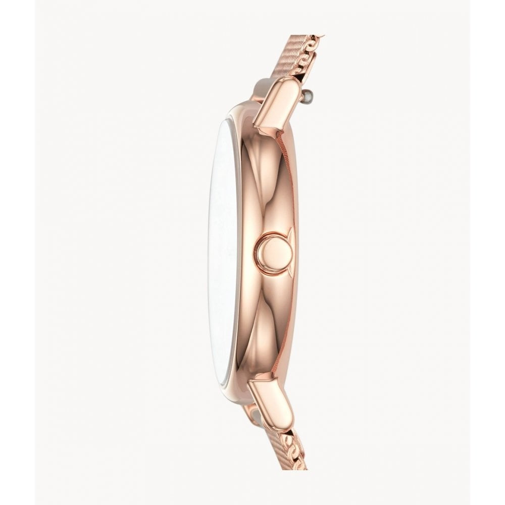 SIGNATURE SLIM ROSE GOLD-TONE STAINLESS STEEL MESH BRACELET WATCH