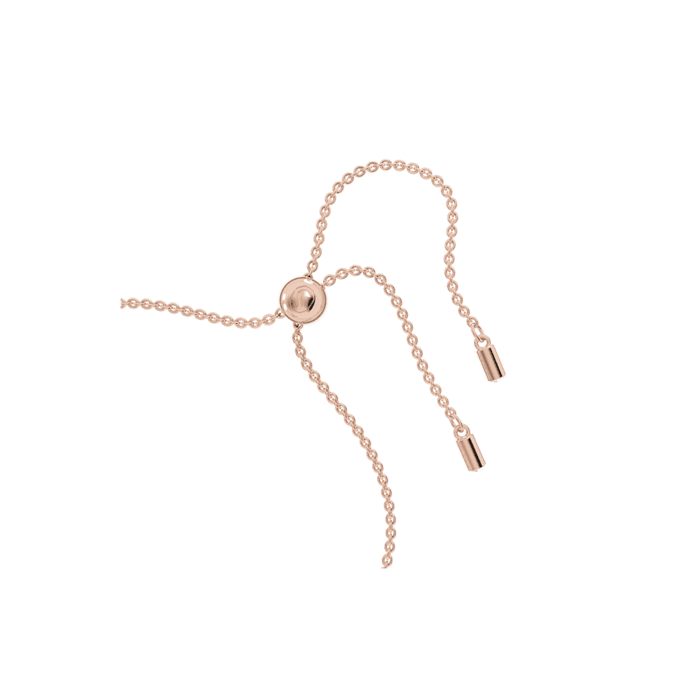 SIGNUM ICONIC SWAN ROSE GOLD DISC BRACELET WITH CLEAR CRYSTALS