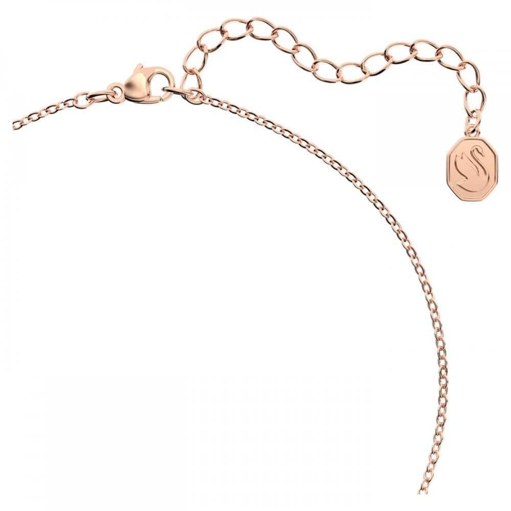 SIGNUM ROSE GOLD ENGRAVABLE SWAN PENDANT WITH CLEAR CRYSTALS