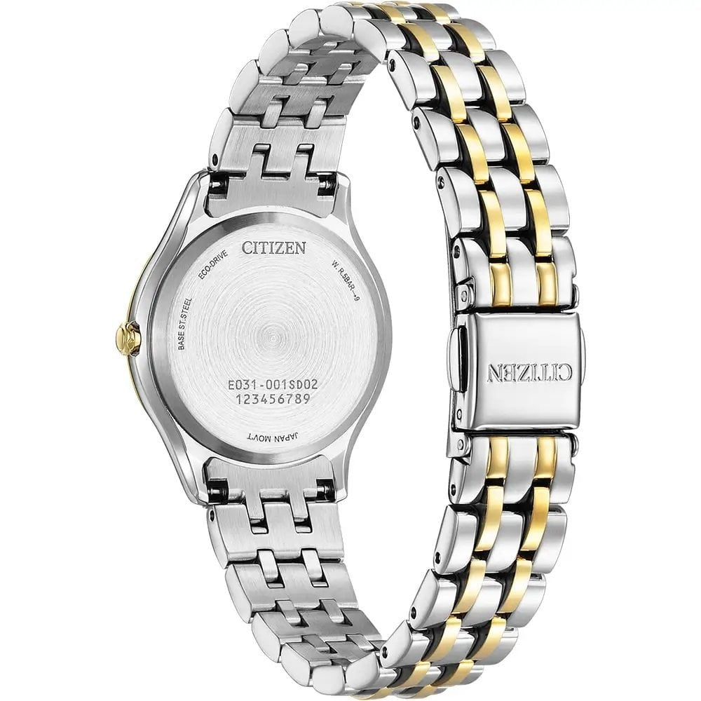 SILHOUETTE DIAMOND, TWO TONE, ECO DRIVE, LADIES WATCH
