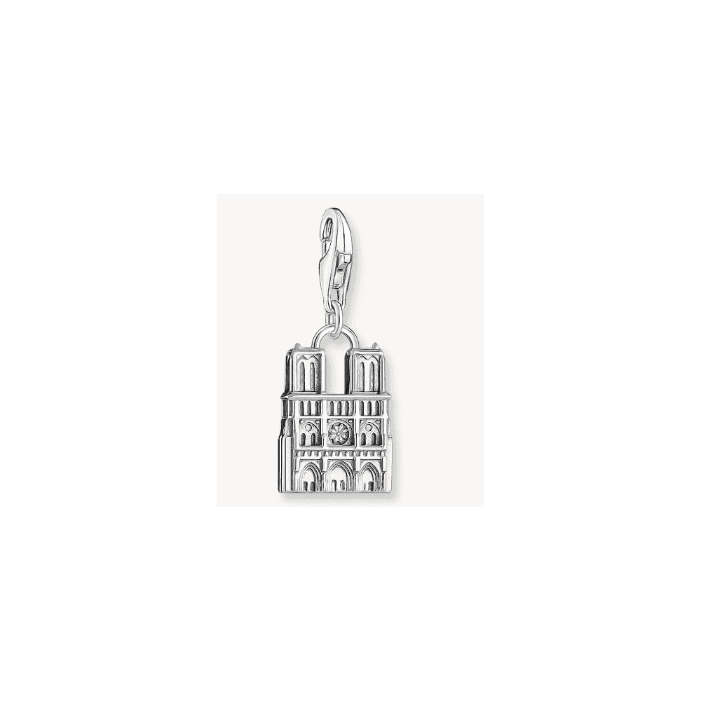 SILVER BLACKENED CHARM PENDANT IN NOTRE-DAME DESIGN