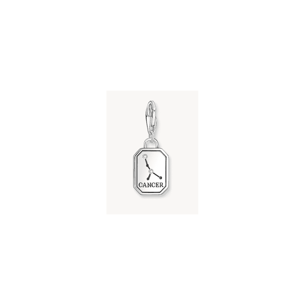 SILVER CHARM PENDANT ZODIAC SIGN CANCER WITH ZIRCONIA