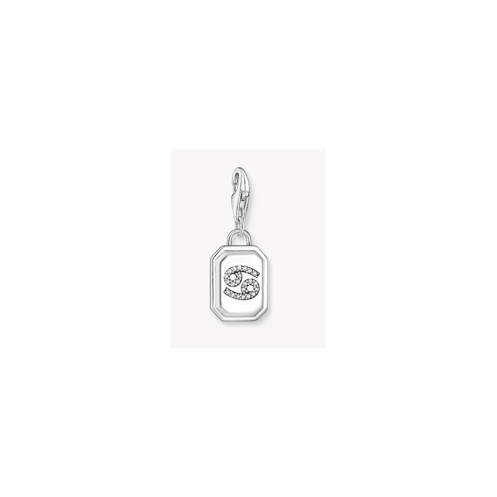 SILVER CHARM PENDANT ZODIAC SIGN CANCER WITH ZIRCONIA