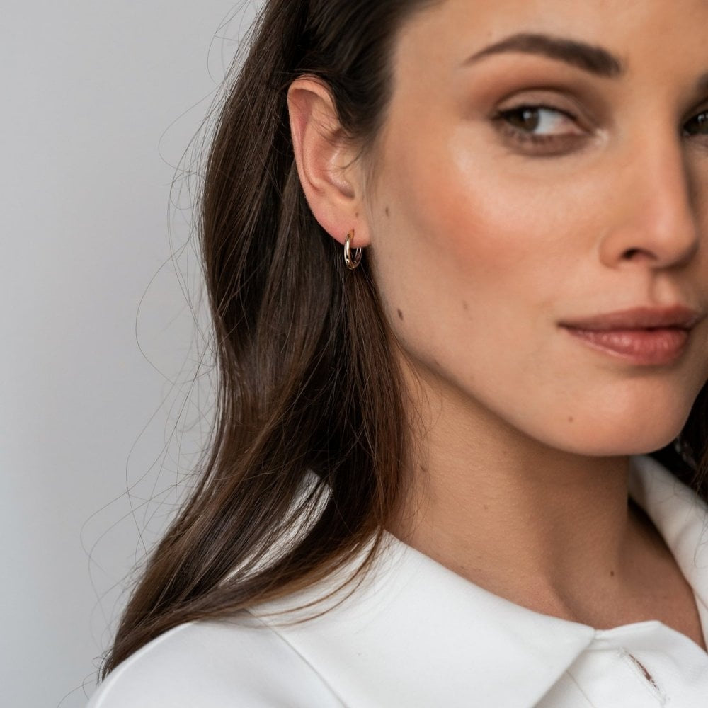 SILVER & GOLD MILANO SMALL PLAIN HOOPS