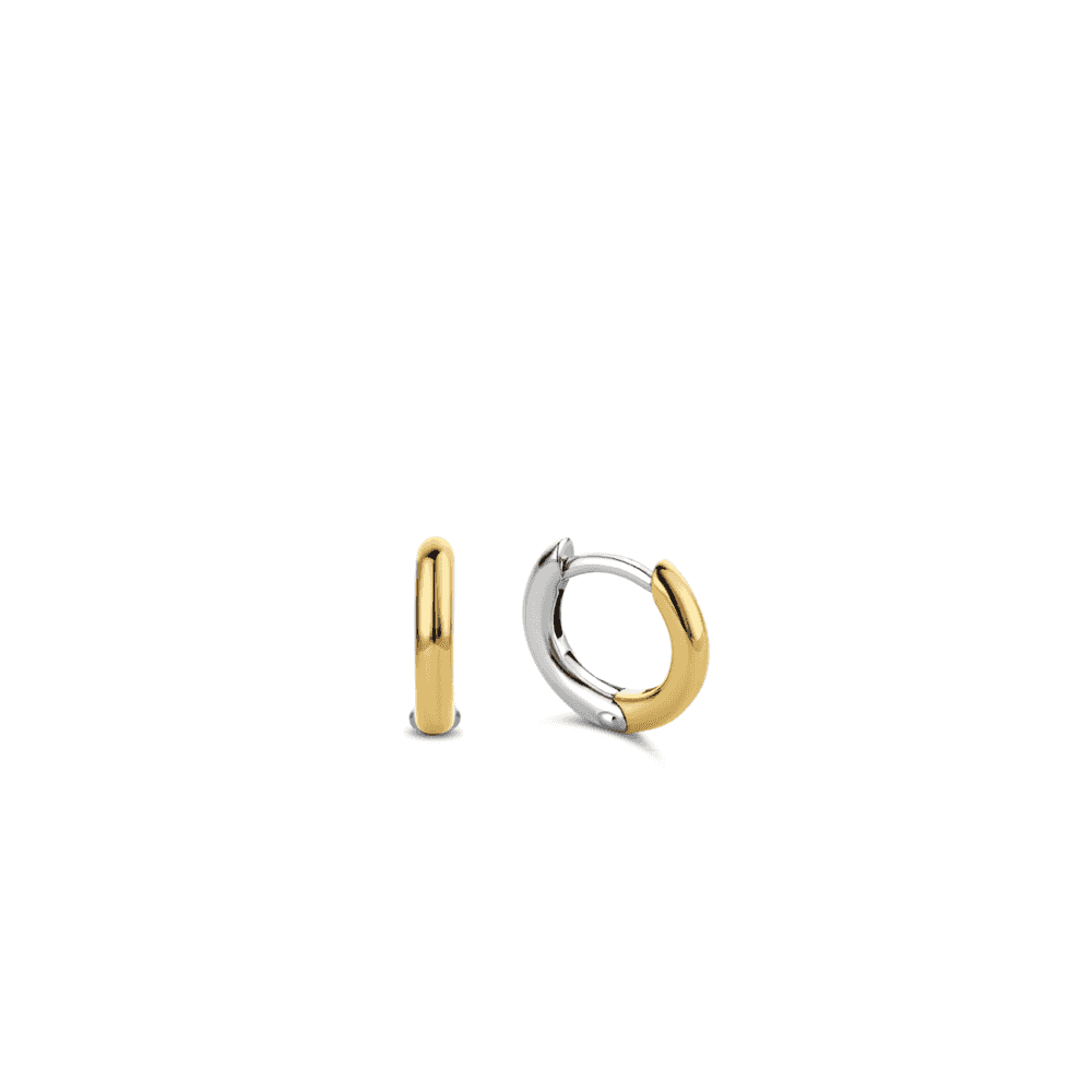 SILVER & GOLD MILANO SMALL PLAIN HOOPS
