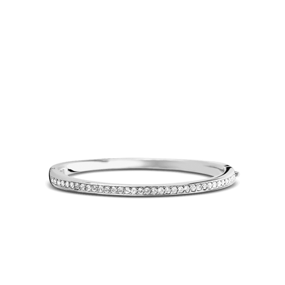 SILVER MILANO CUBIC ZIRCONIA BANGLE