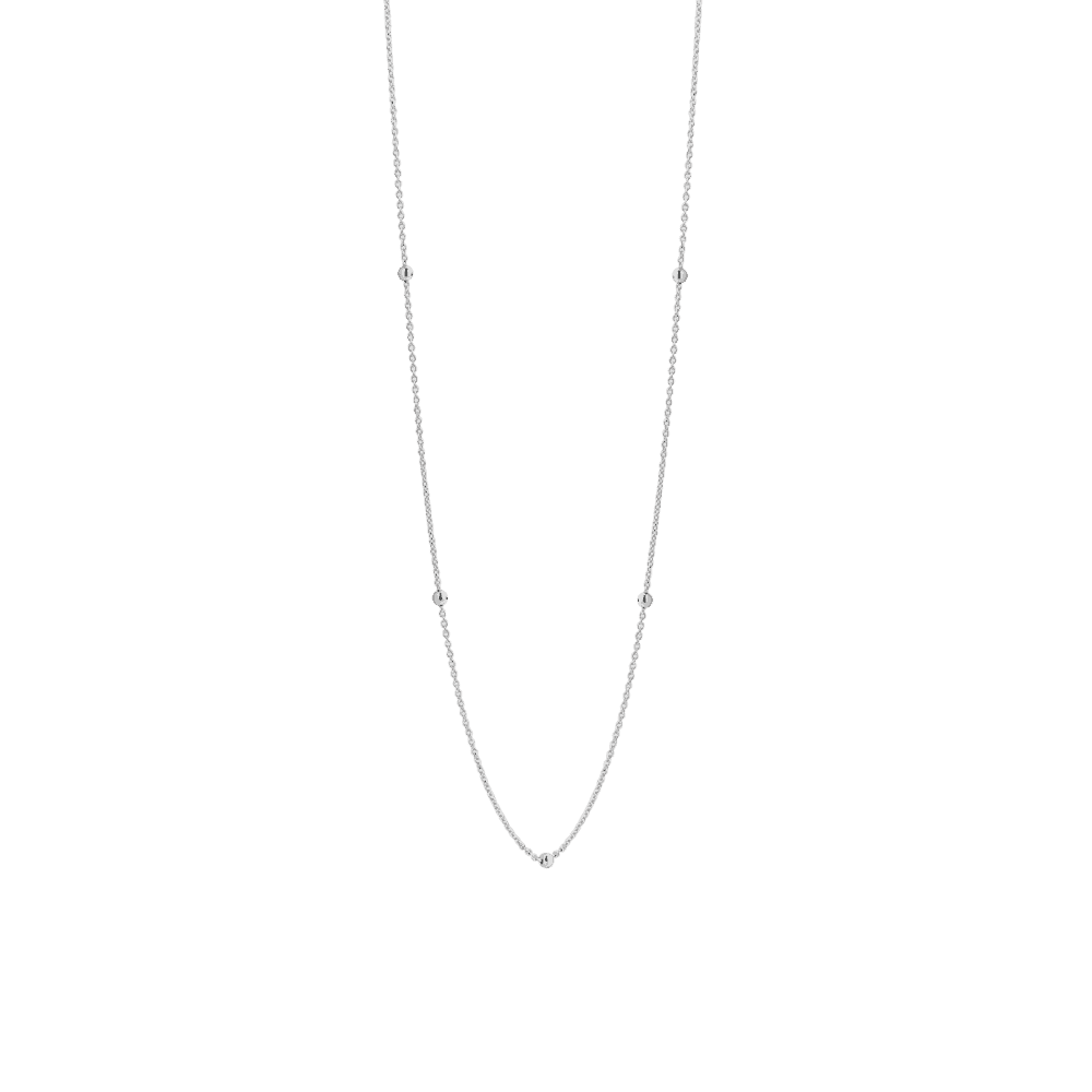 SILVER MILANO NECKLACE WITH SILVER BEADS