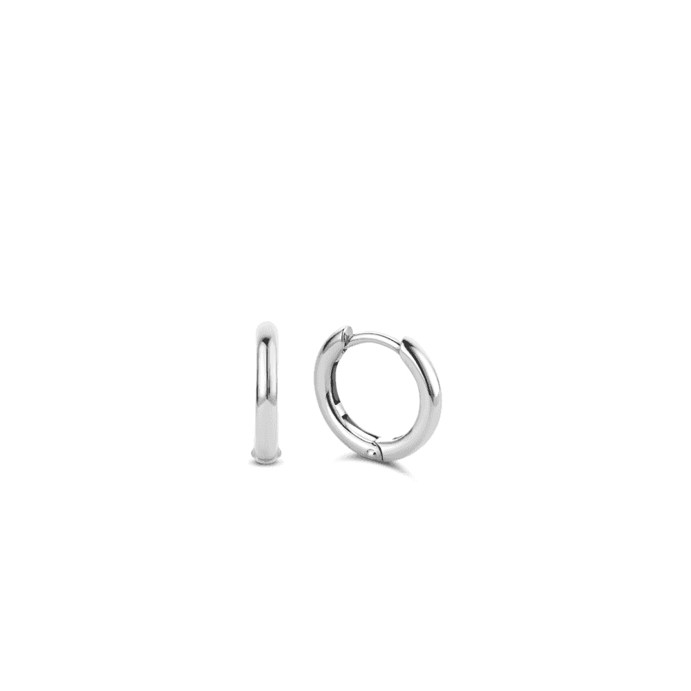 SILVER MILANO PLAIN SMALL SKINNY HOOP EARRINGS