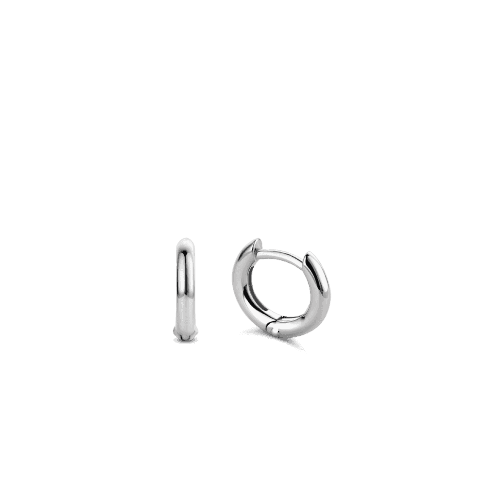 SILVER MILANO SMALL PLAIN HOOP EARRINGS