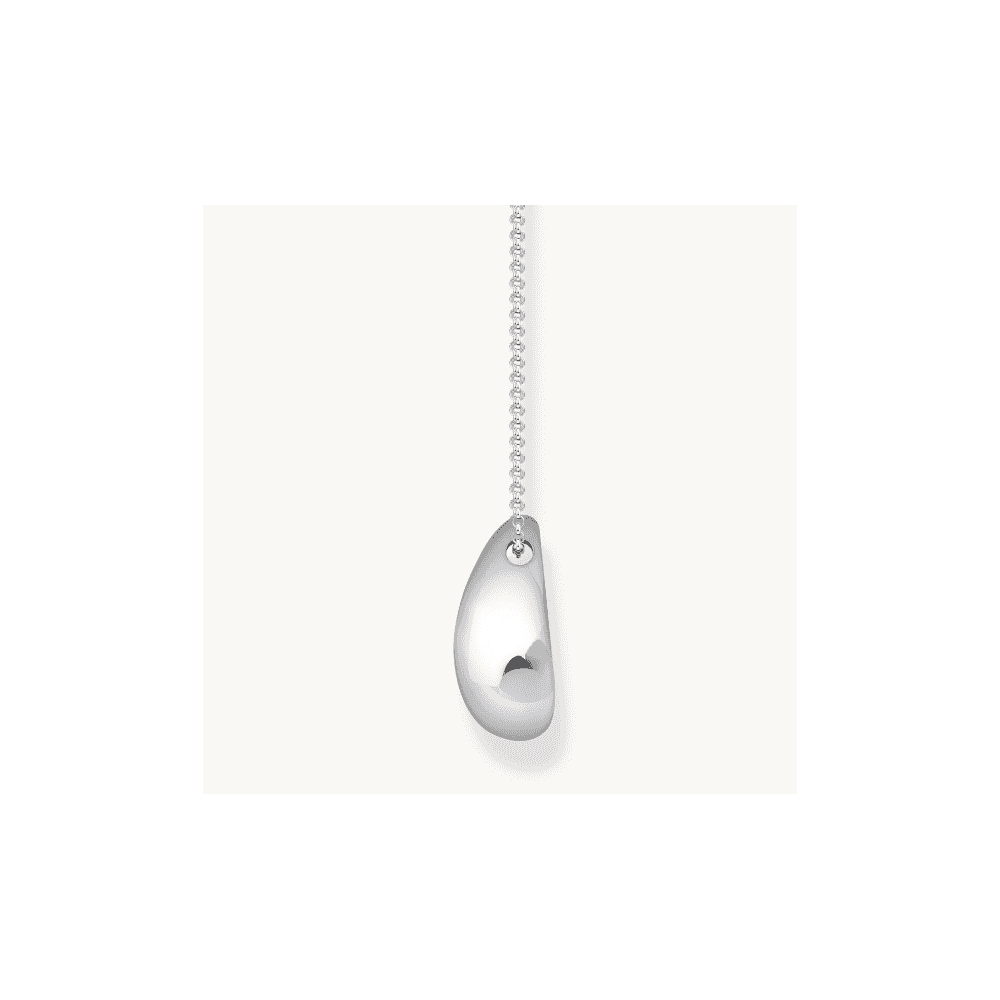 SILVER NECKLACE WITH ORGANIC DROP SHAPE PENDANT