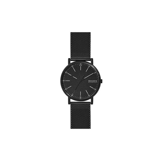 SKAGEN ALL BLACK SIGNATURE WATCH WITH BLACK MESH BRACELET & BLACK DIAL