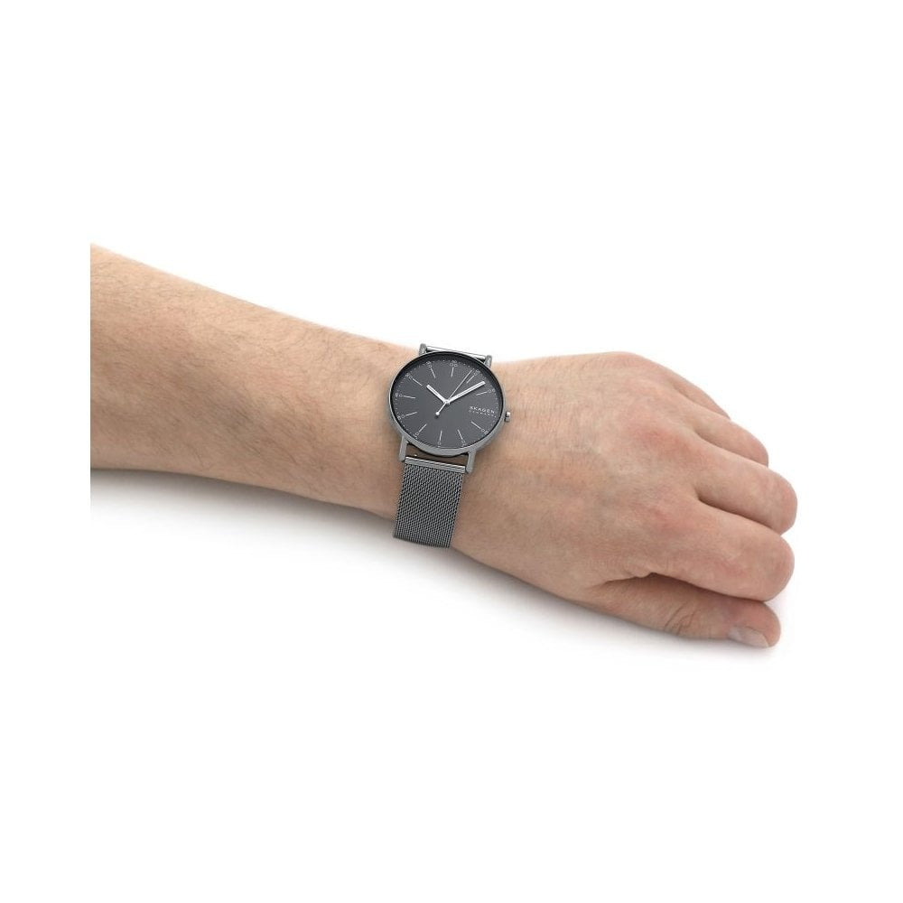 SKAGEN GENTS WATCH, GREY STAINLESS STEEL MESH BRACELET, GREY CASE