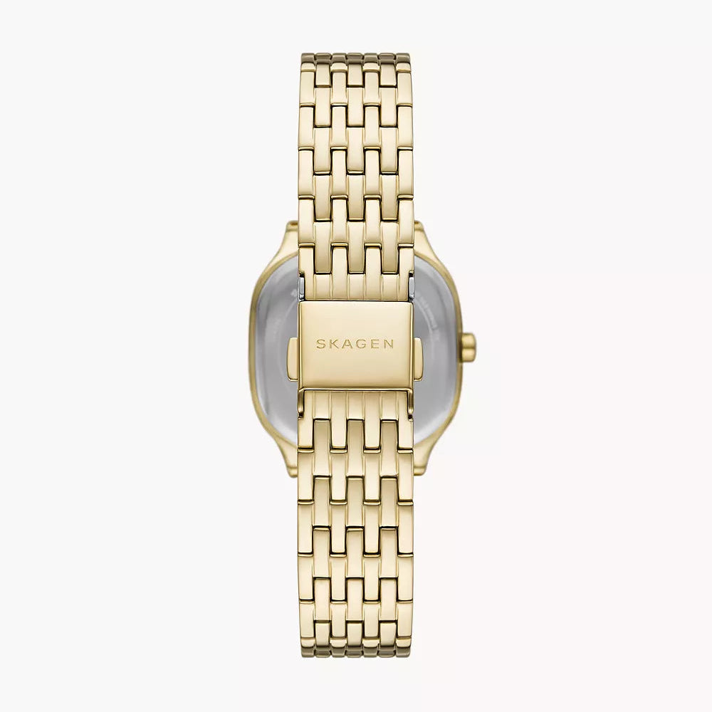 SKAGEN MELLEM LILLE LADIES GOLD STAINLESS STEEL WATCH