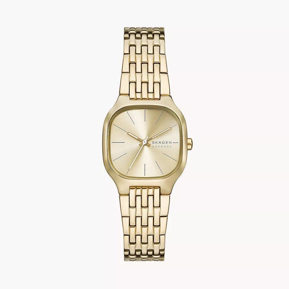 SKAGEN MELLEM LILLE LADIES GOLD STAINLESS STEEL WATCH