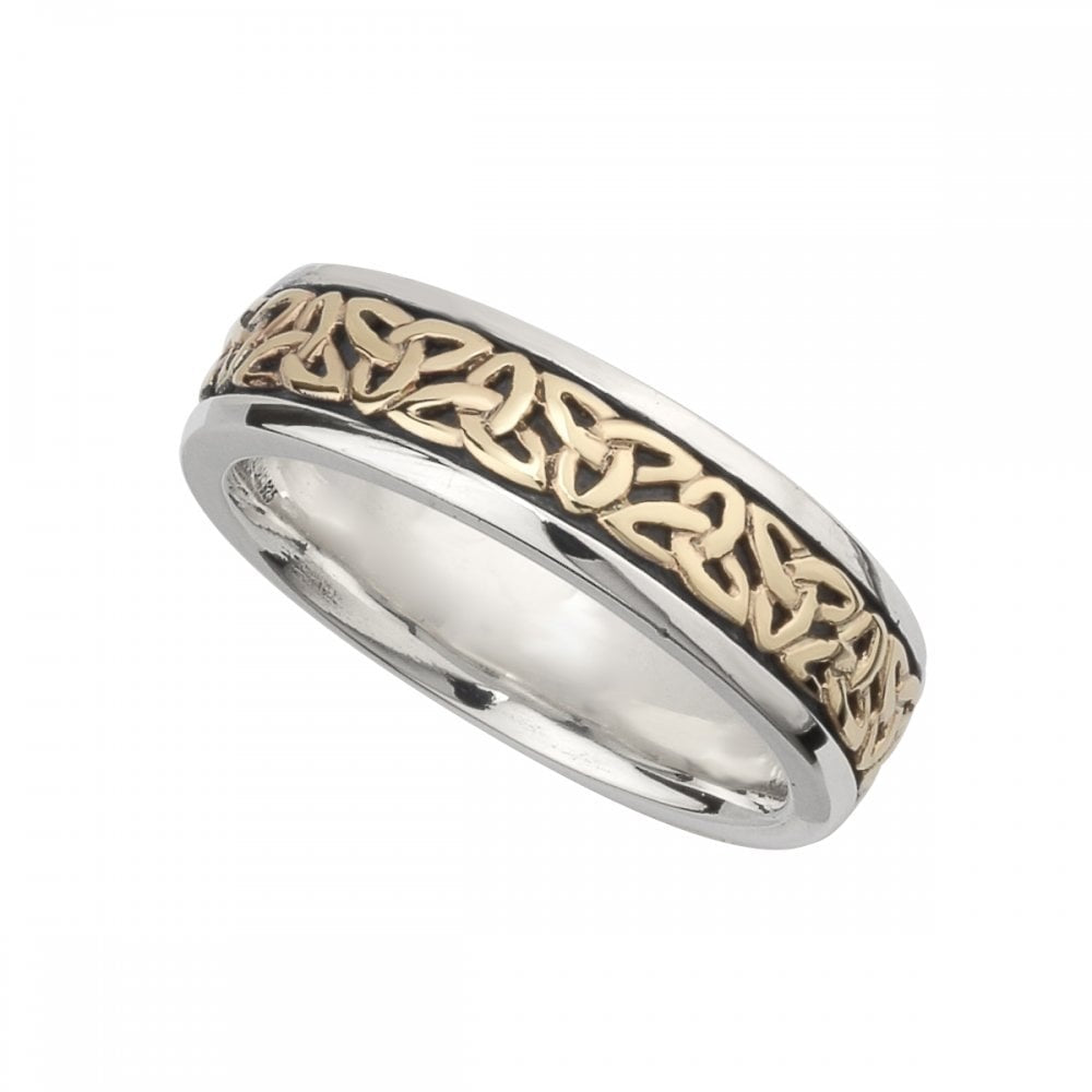 SOLVAR 10CT GOLD & SILVER LADIES TRINITY BAND