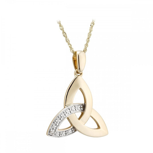 SOLVAR 14K DIAMOND TRINITY PENDANT NECKLACE