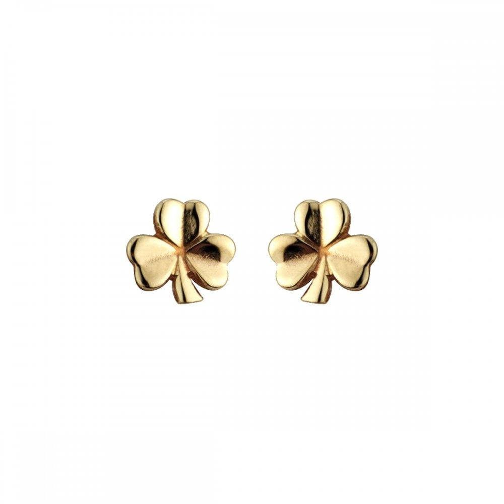 SOLVAR 14K GOLD SHAMROCK EARRINGS