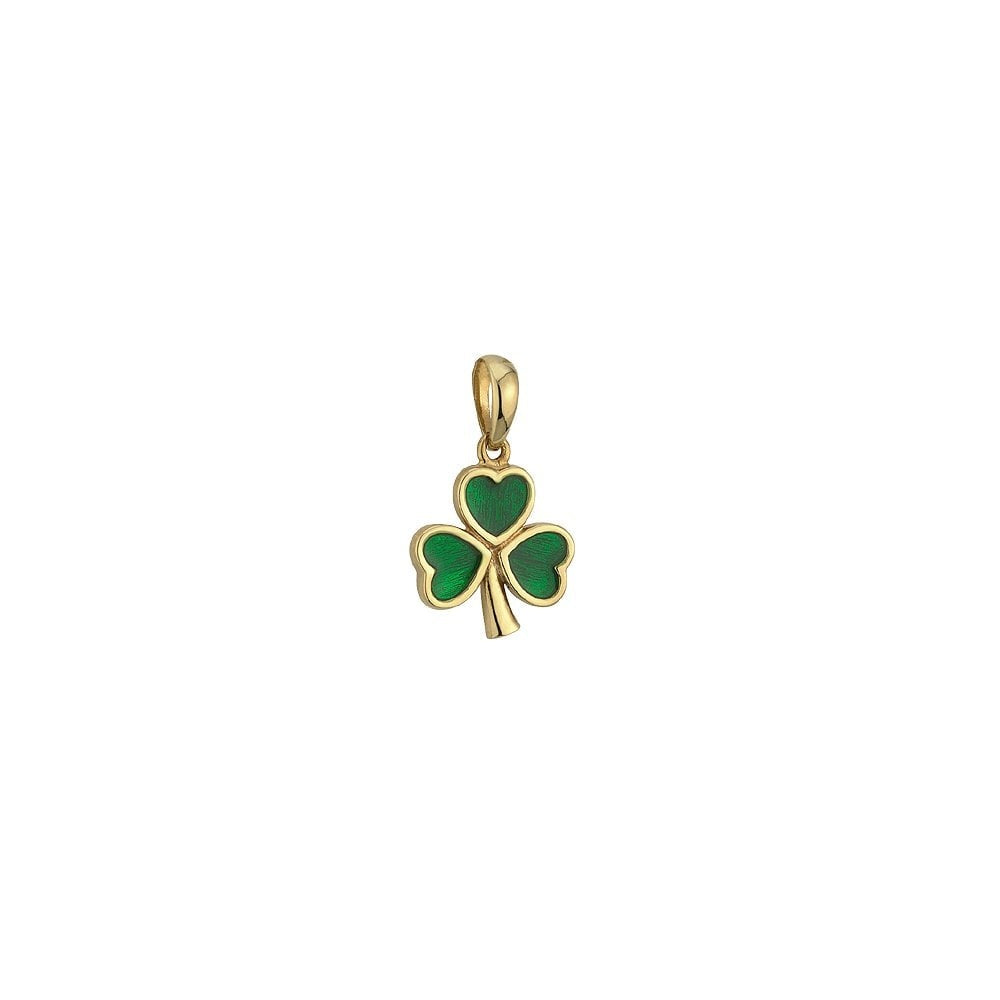 SOLVAR 9K GOLD LARGE ENAMEL SHAMROCK CHARM
