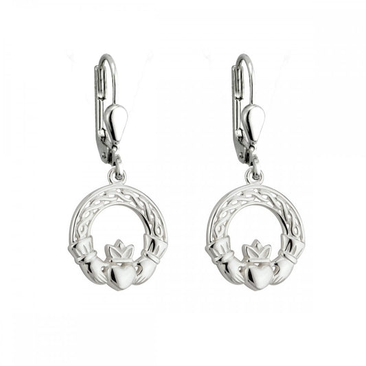 SOLVAR SILVER CLADDAGH DROP EARRINGS
