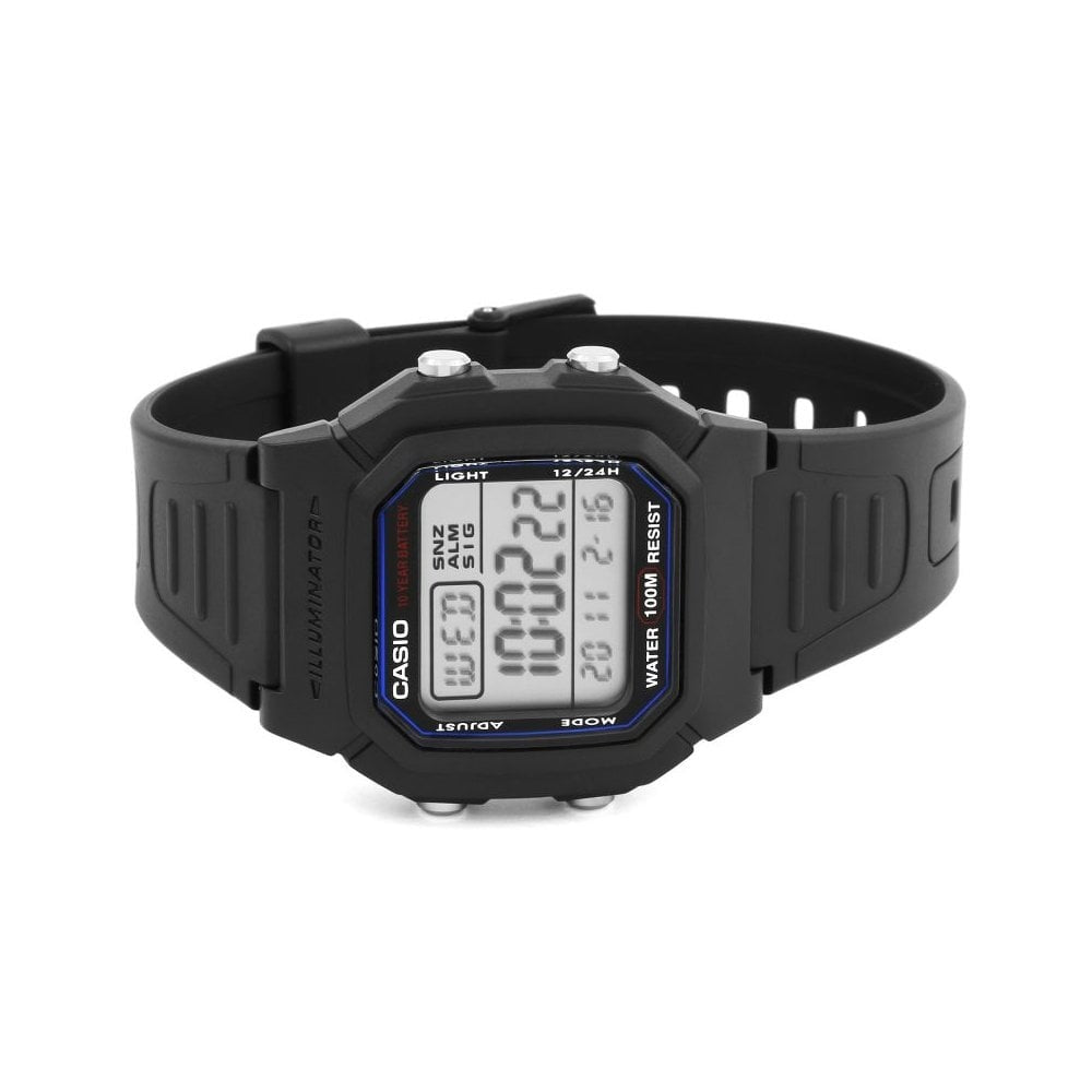 SPORTS GEAR CHRONOGRAPH ALARM WATCH WITH BLACK RUBBER STRAP
