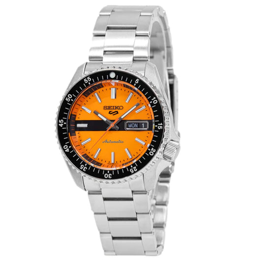 SEIKO 5 'NEW DOUBLE HURRICANE' SPORTS RETRO DIAL GENTS AUTOMATIC STAINLESS STEEL WATCH