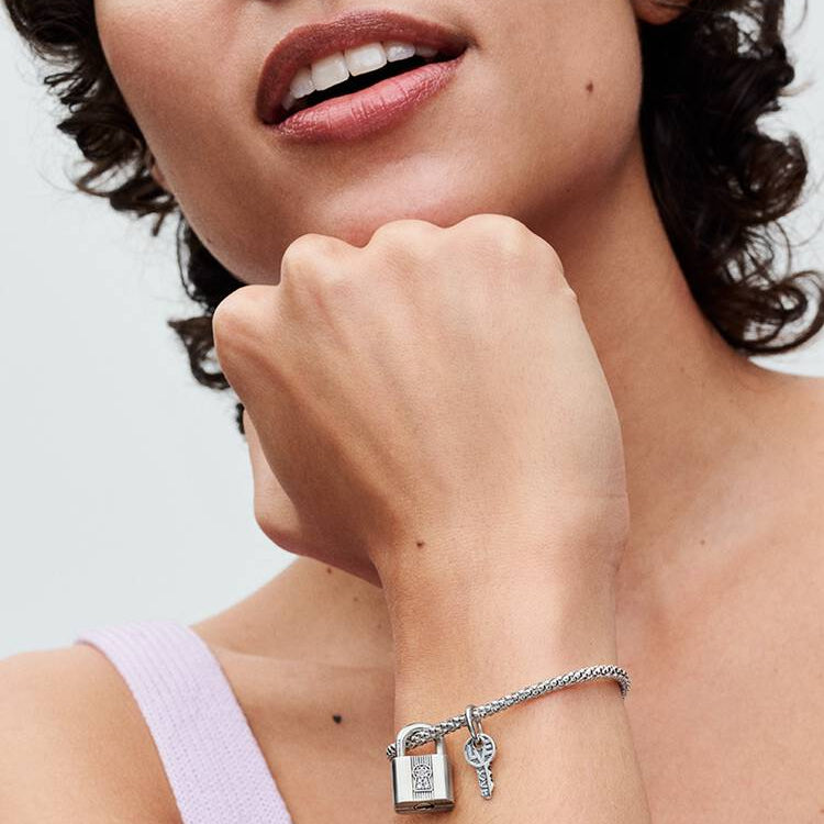 Padlock and Key Dangle Pandora Charm