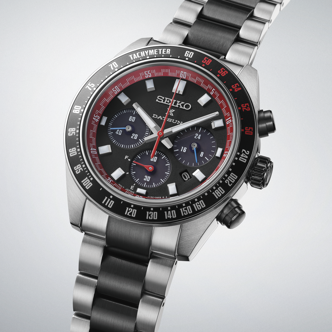 SEIKO WATCH PROSPEX SPEEDTIMER 'DATSUN' LIMITED EDITION SOLAR GENTS STAINLESS STEEL WATCH