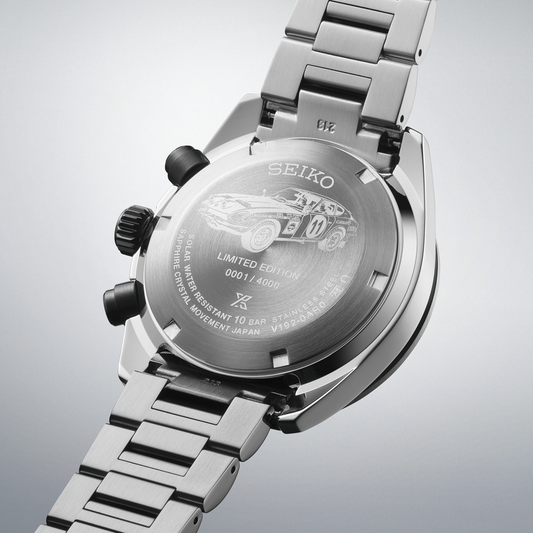 SEIKO WATCH PROSPEX SPEEDTIMER 'DATSUN' LIMITED EDITION SOLAR GENTS STAINLESS STEEL WATCH