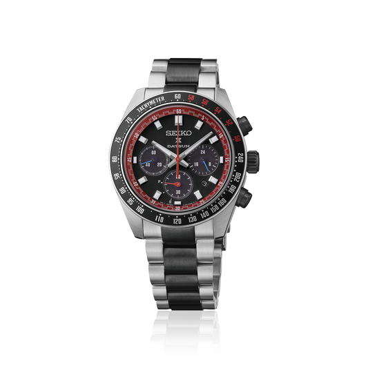 SEIKO WATCH PROSPEX SPEEDTIMER 'DATSUN' LIMITED EDITION SOLAR GENTS STAINLESS STEEL WATCH