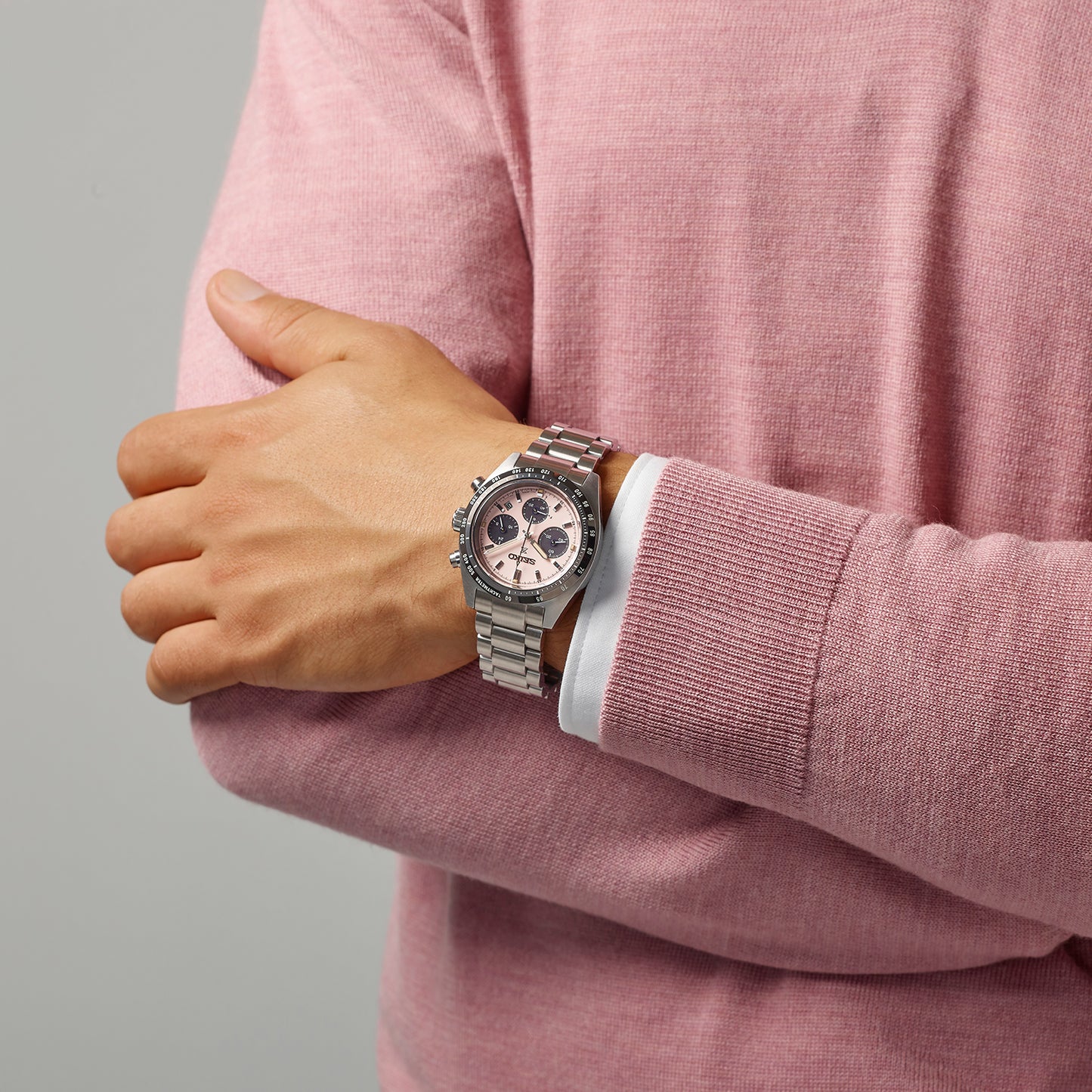 SEIKO PROSPEX NEOCLASSIC PINK SOLAR SPEEDTIMERS WATCH