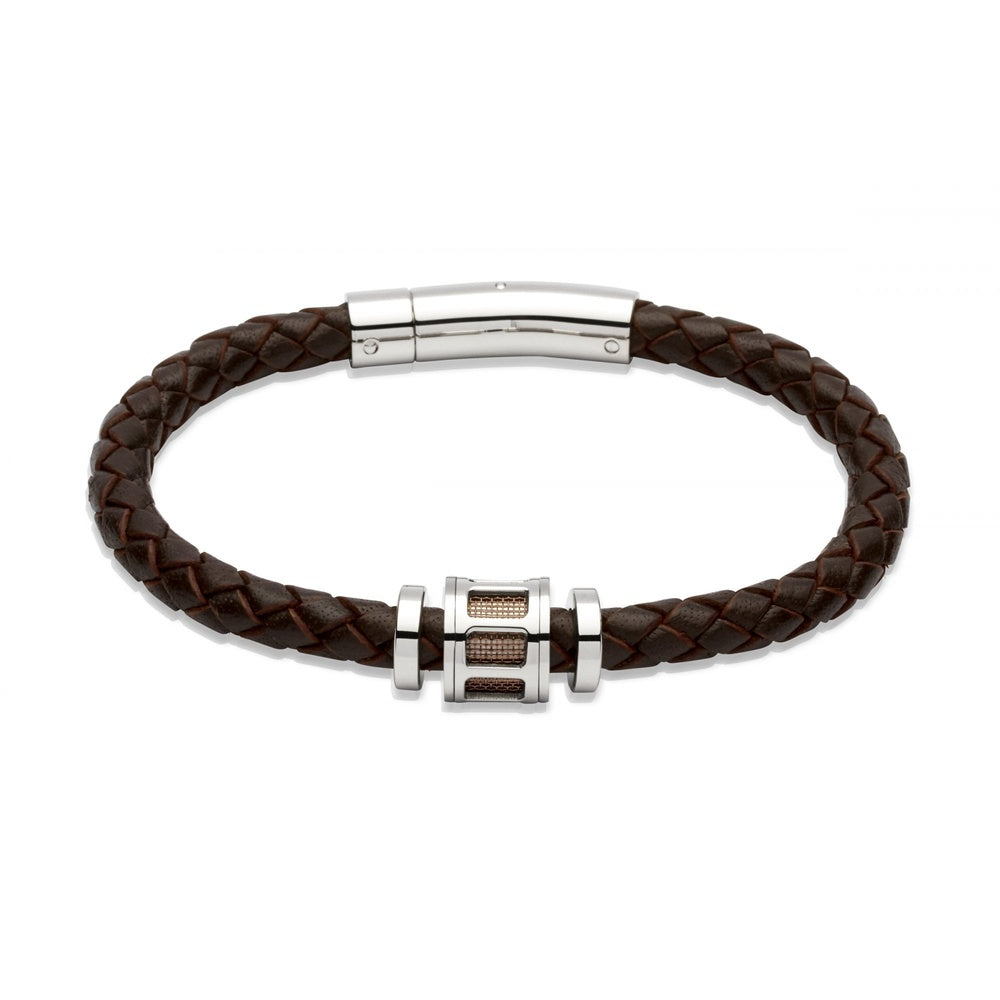 STAINLESS STEEL LEATHER BRACELET