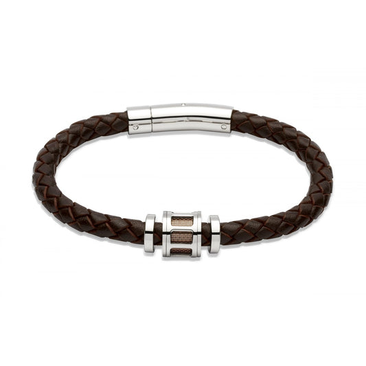 STAINLESS STEEL LEATHER BRACELET