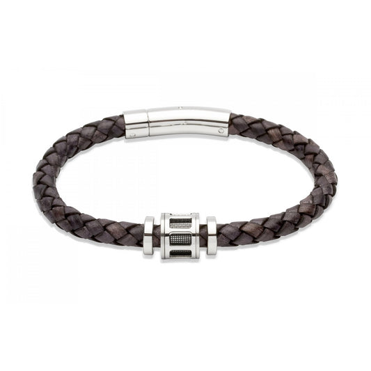 STAINLESS STEEL LEATHER BRACELET
