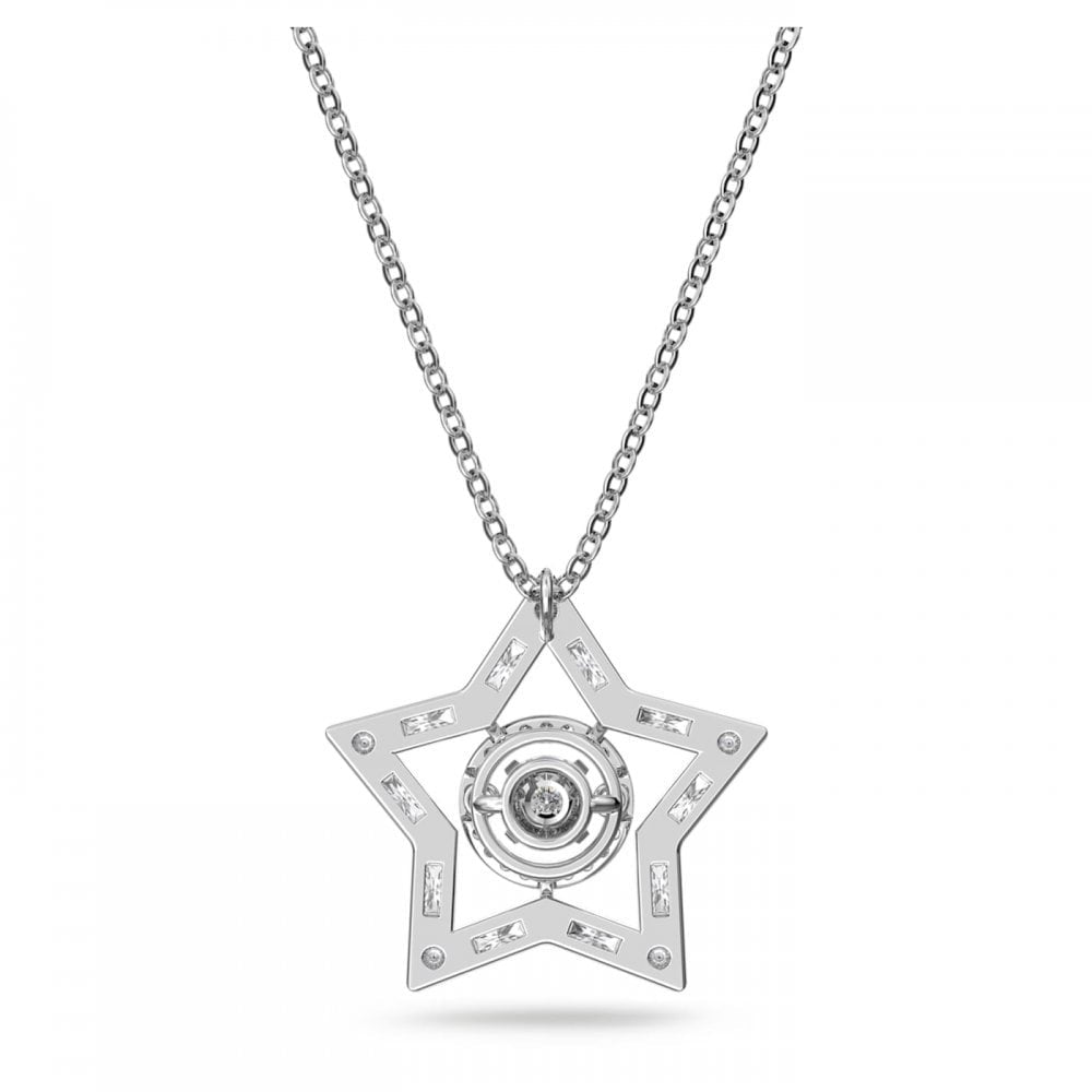 STELLA RHODIUM PLATED STAR PENDANT WITH CLEAR CRYSTAL