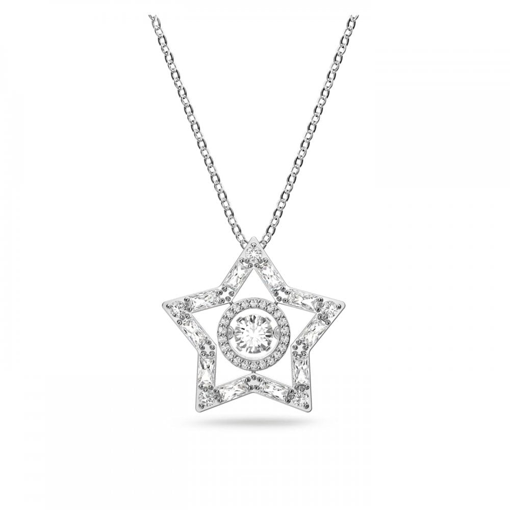 STELLA RHODIUM PLATED STAR PENDANT WITH CLEAR CRYSTAL