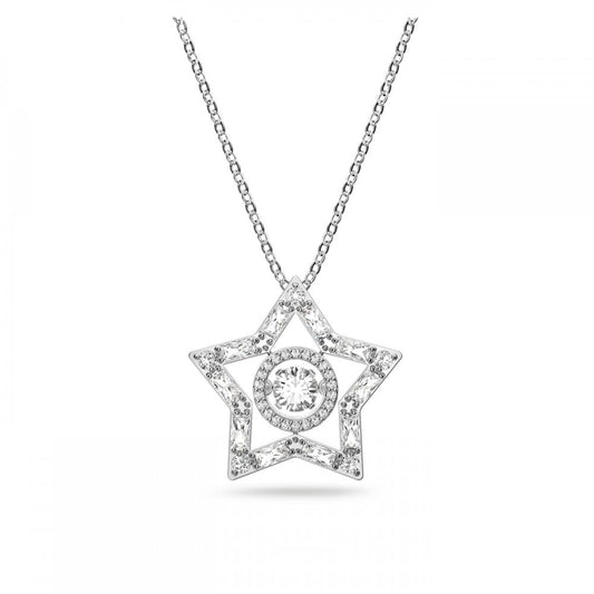 STELLA RHODIUM PLATED STAR PENDANT WITH CLEAR CRYSTAL