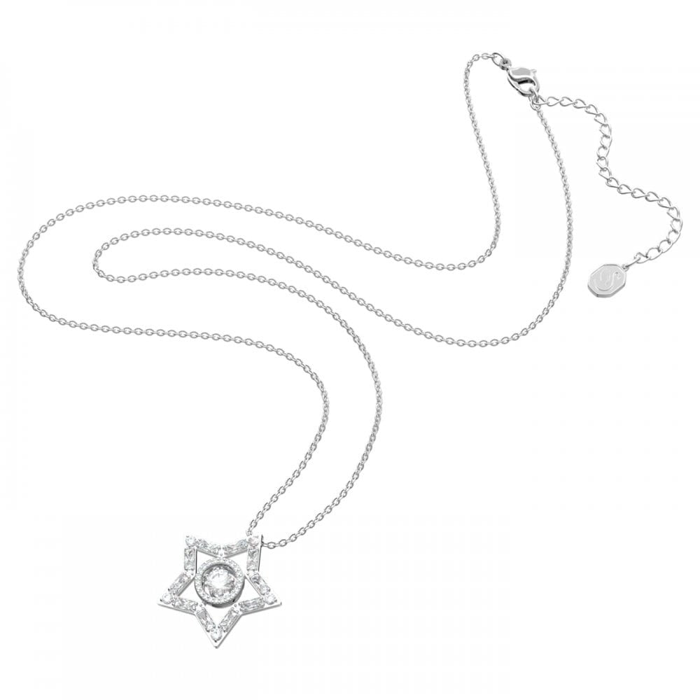 STELLA RHODIUM PLATED STAR PENDANT WITH CLEAR CRYSTAL