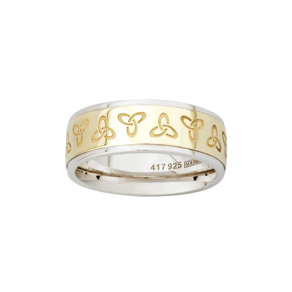 STERLING SILVER/10CT CELTIC RING