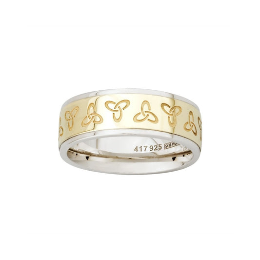 STERLING SILVER/10CT CELTIC RING