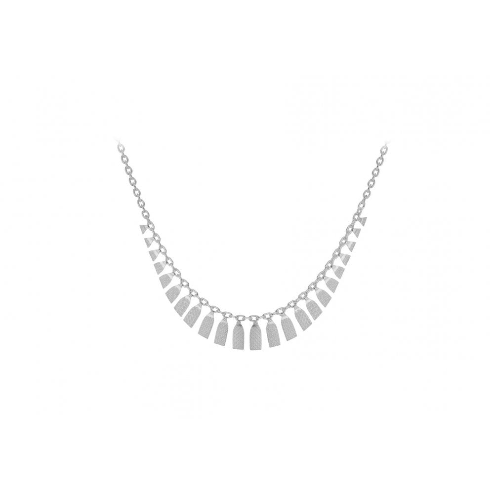 STERLING SILVER 2.7MM-6.7MM GRADUATED TEXTURED CLEOPATRA TRACE CHAIN NECKLACE 41CM/16"-43CM/17"