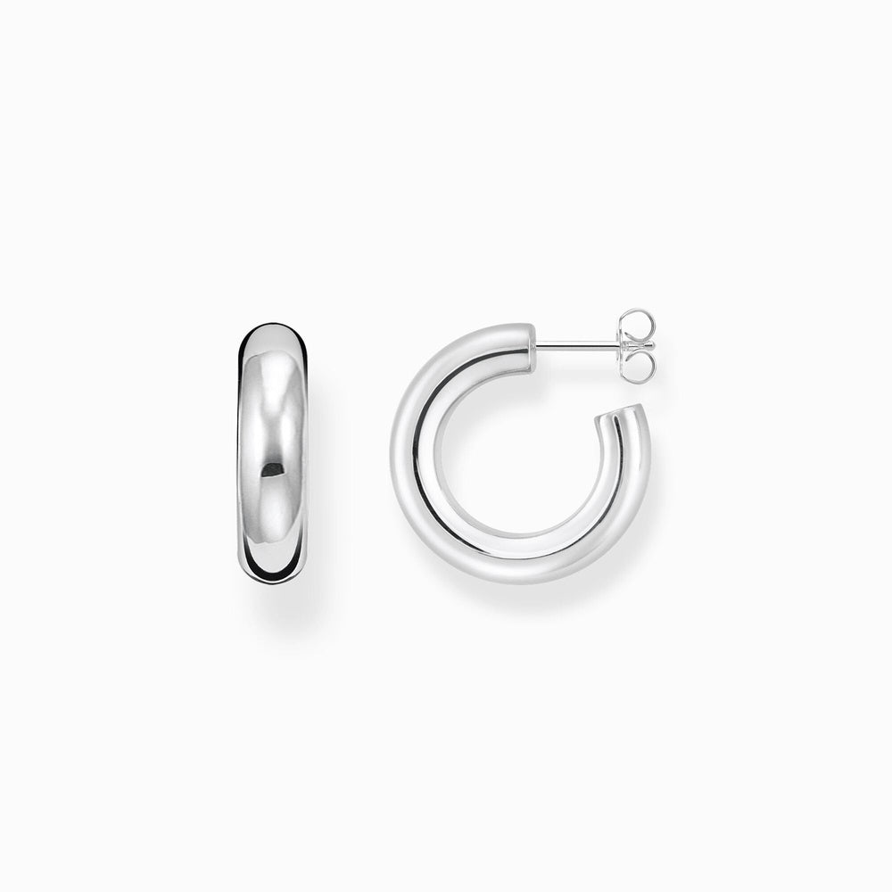 STERLING SILVER 22MM SMALL CHUNKY HOOP EARRINGS