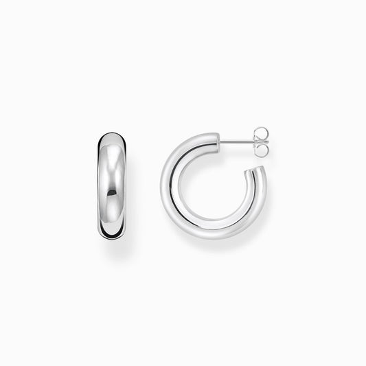 STERLING SILVER 22MM SMALL CHUNKY HOOP EARRINGS