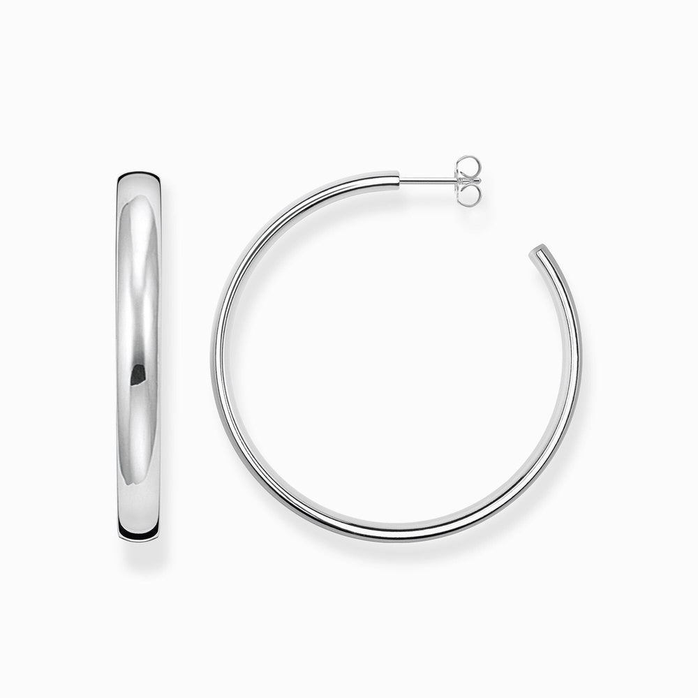 STERLING SILVER 50MM BIG CHUNKY HOOP EARRINGS