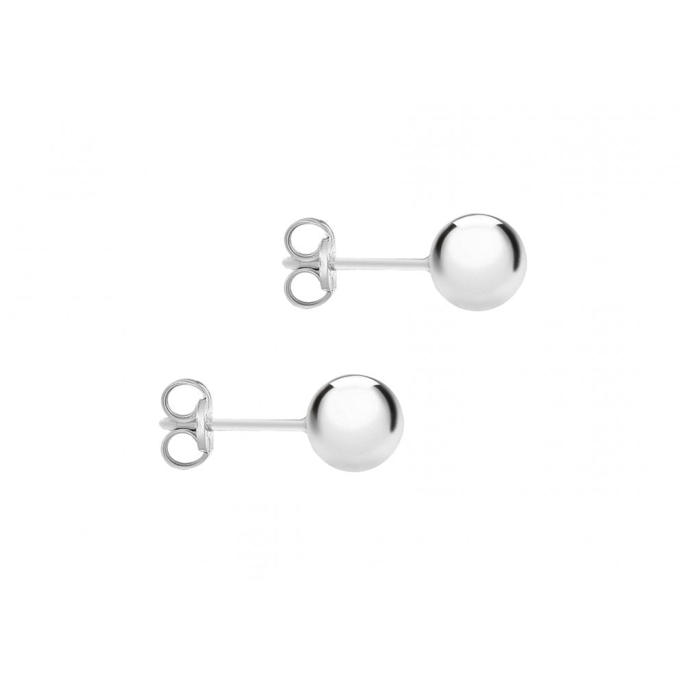 STERLING SILVER 5MM POLISHED BALL STUD EARRINGS