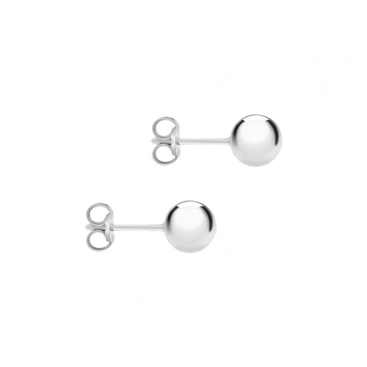 STERLING SILVER 5MM POLISHED BALL STUD EARRINGS